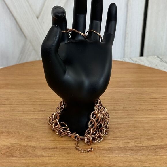 Para Hand Chain Bracelet Rings Rose Gold Color - Picture 6 of 12